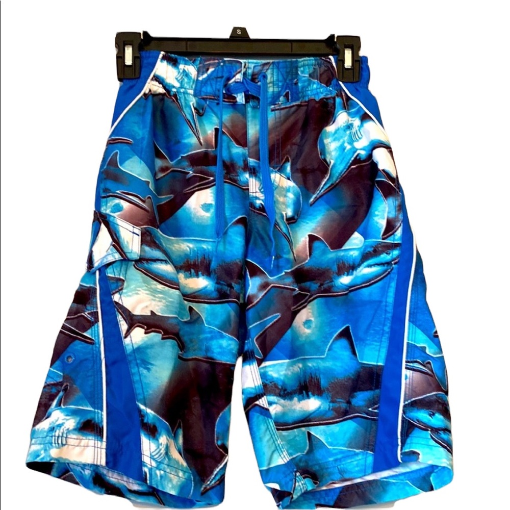 Hang Ten Boys’ Shark Print Swim Trunks